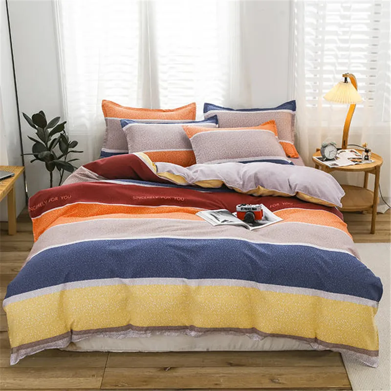

1pc ins100%Polyester Quilt Cover Pastoral Style Colorful Printed Duvet Cover