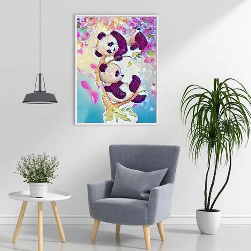 DIY 5D Diamond Painting Round Full Drill Rhinestones Mosaic Cartoon Panda Embroidery Animal Cross Stitch Gift Home Decor | Дом и сад