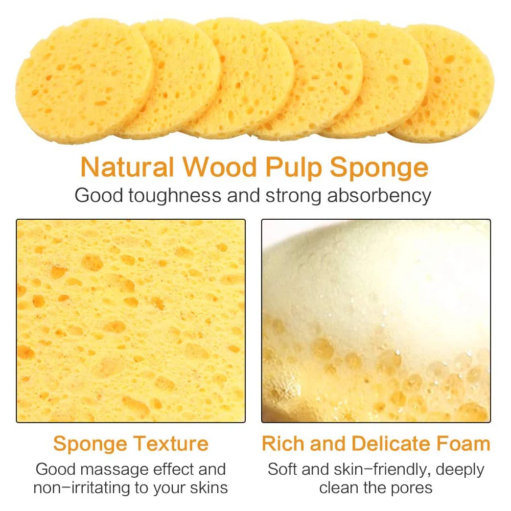 Набор щеток для чистки лица оптом 100 шт. сжатые губки из натуральной целлюлозы