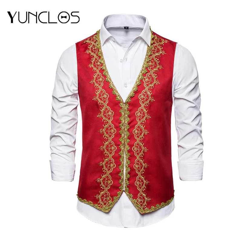 Мужской вышитый жилет и блейзер европейского размера стильный уникальный дизайн