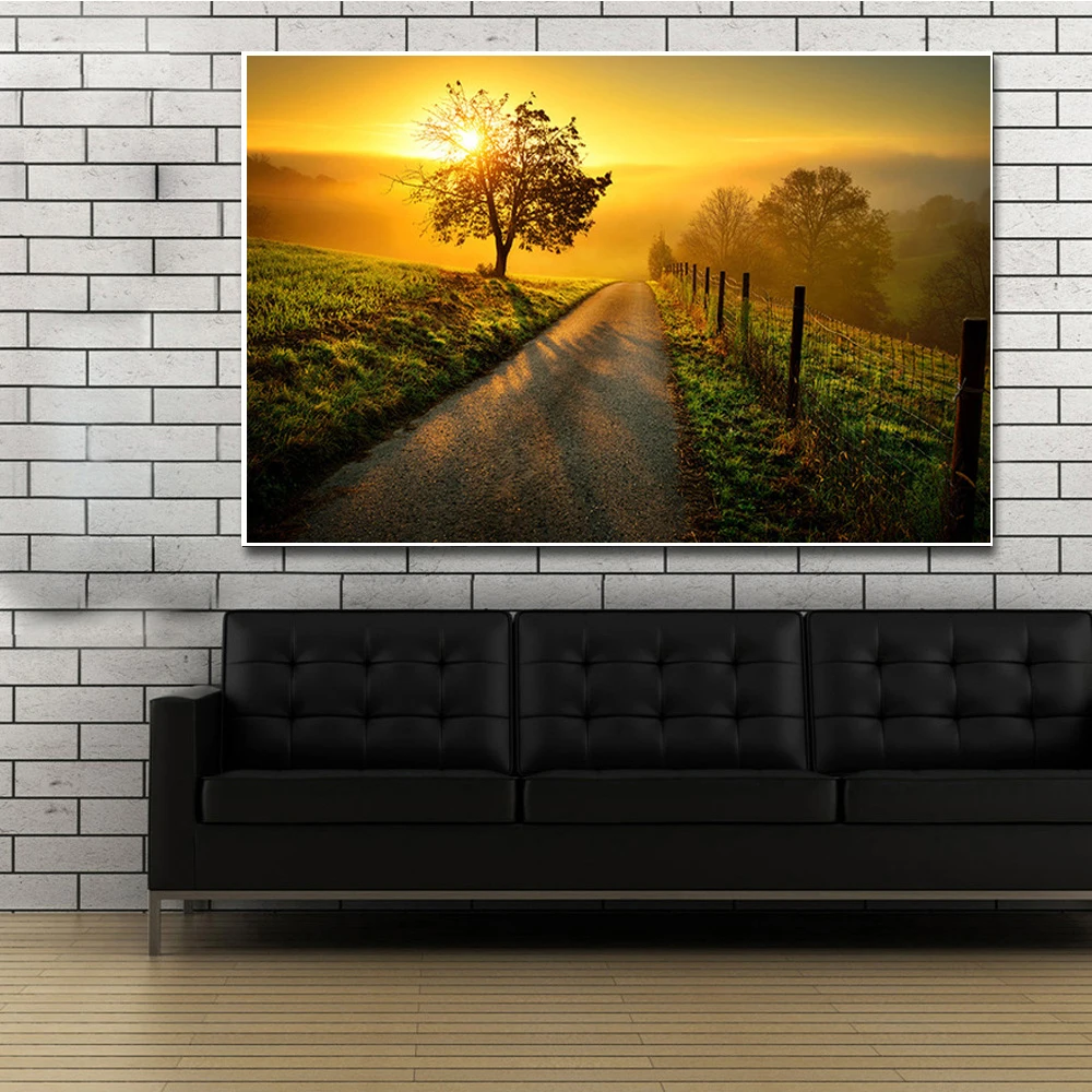 Картина на холсте с изображением вечернего солнца спальни и гостиной|Рисование