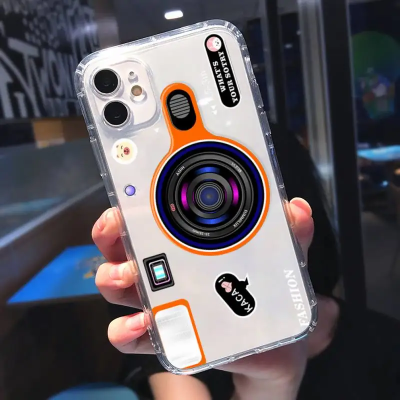 

Fashion luxury camera Phone Case Transparent for iPhone 11 12 mini pro 8 7 6 6S XS MAX Plus X 5S SE 2020 XR