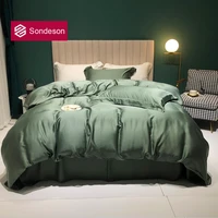 sondeson top grade 100 mulberry silk bedding set healthy skin duvet cover set bed linen pillowcase flat sheet or fitted sheet
