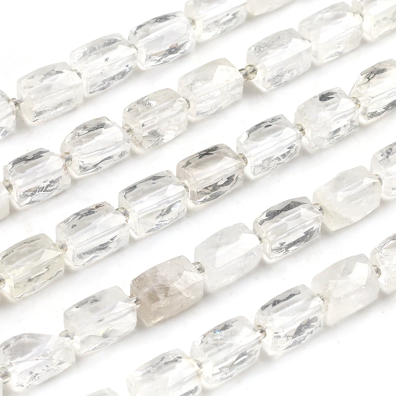 

11x16mm Natural Faceted Rock Quartzs Stone Beads Octagonal Spacer Beads for Jewelry DIY Handmade Bracelet Accessories 15''