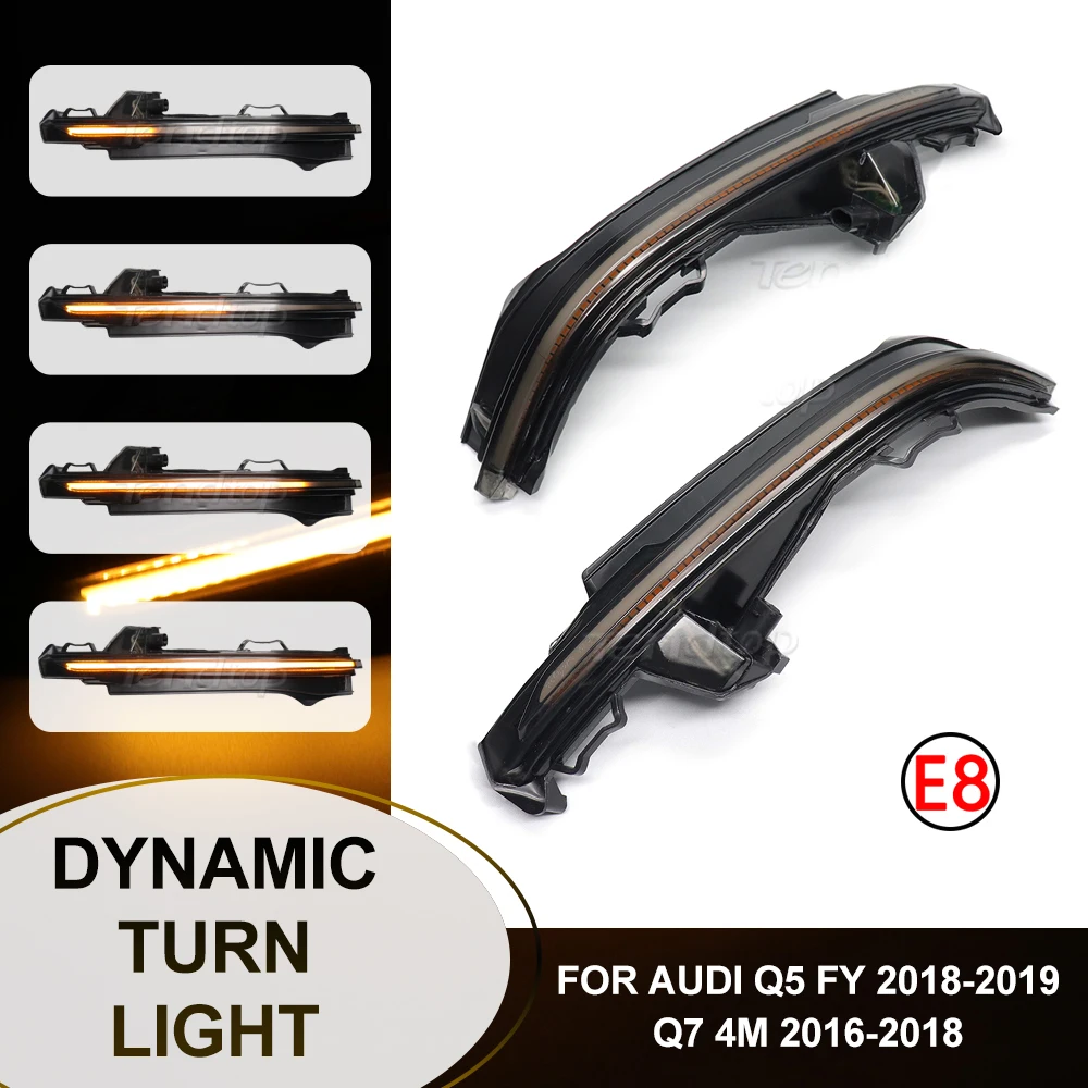 

2PCS LED Dynamic Turn Signal Blinker Sequential Side Mirror Indicator Light Lamp For Audi Q5 FY 2018 2019 Q7 4M 2016 2017 2018