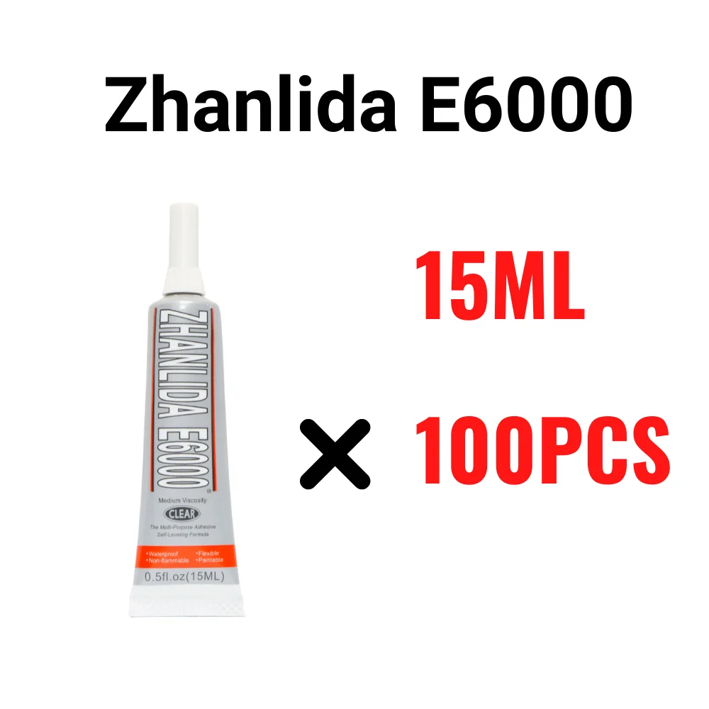 100PCS Pack Zhanlida 15ML E6000 Clear Contact Adhesive Diy Diamond Painting Cloth Metal Fabric Rhinest Super Strong Glue