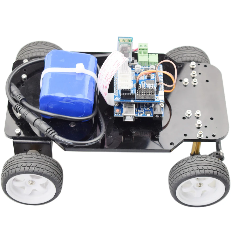 4WD Ackerman рулевое управление RC автомобиль ROS робот шасси с сервоприводом Двойной DC