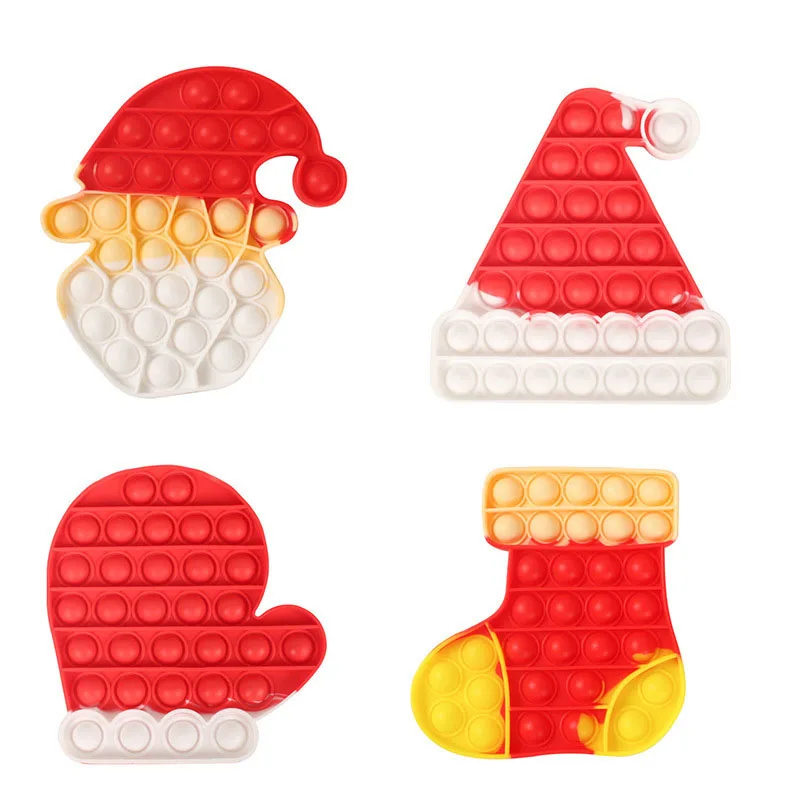 

Push Bubble Toys Fun Christmas tree Silicone Reusable Squeeze Toys Stress Reliever Anti Stress Board Games Kids Christmas Gift