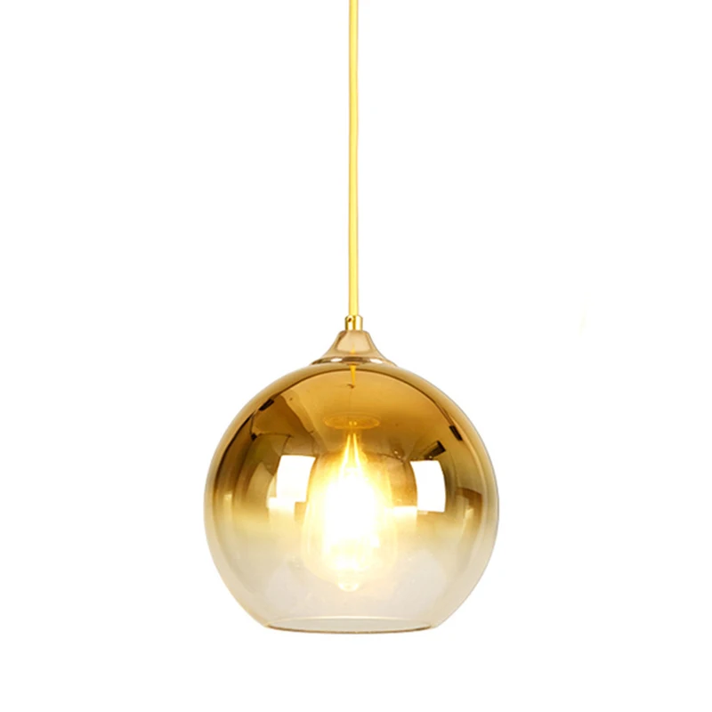 Стеклянная Подвесная лампа E27 в скандинавском стиле стеклянный светильник форме