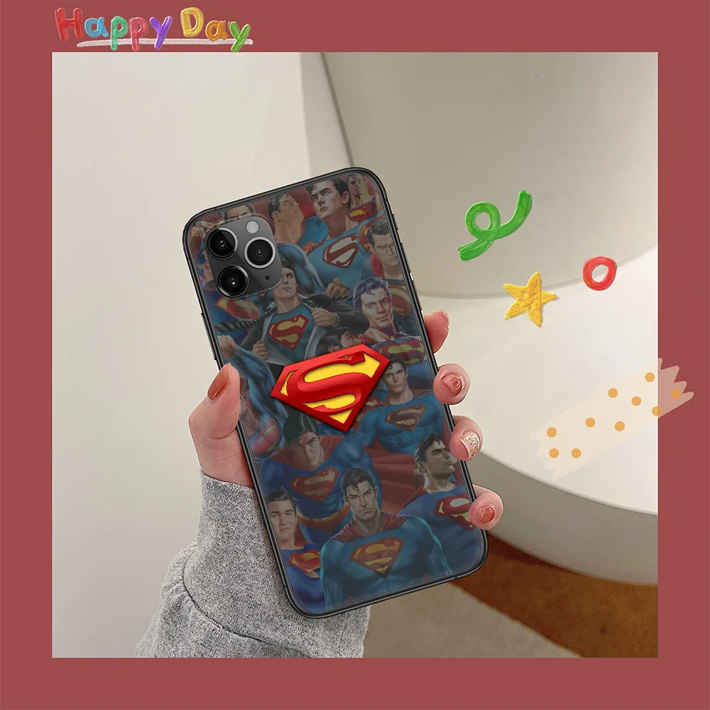 

Supermans Super Hero Phone Case For Iphone 11 12 Mini PRO XR X XS MAX 6 6s 7 8 Plus 4 5 5s SE 2020 black Bumper Tpu Prime Soft