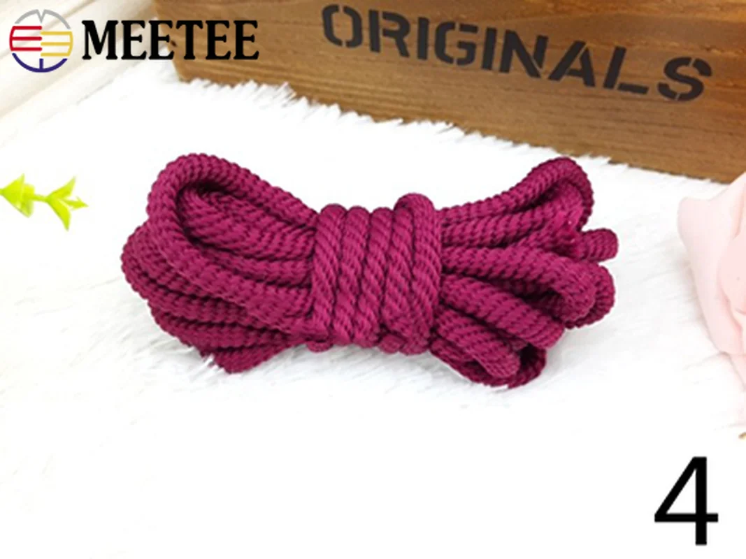 Meetee 60 метров 8 мм полиэфирные витые шнуры ручное украшение тканая веревка