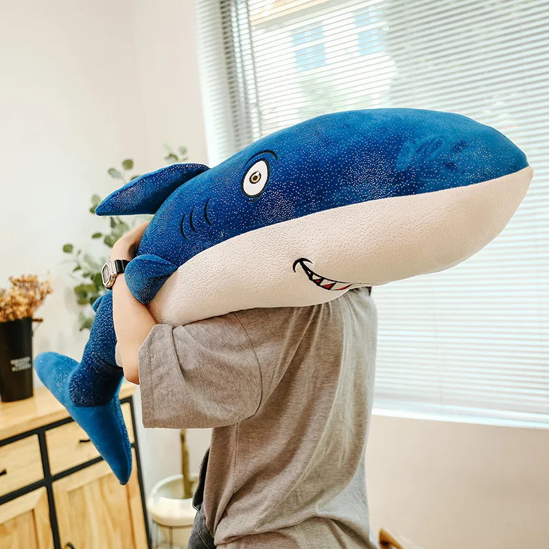 

53-147cm Big Happy Shark Stuffed Plush Toy Pillow Appease Cushion Gift For Children Plush Toys Stuffed Toys Shark Plush
