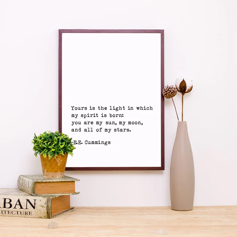 E.E. Черно-белый минималистский постер cumtimes с принтом и цитатами, Современная Настенная живопись на холсте, картина для спальни, домашний Настенный декор