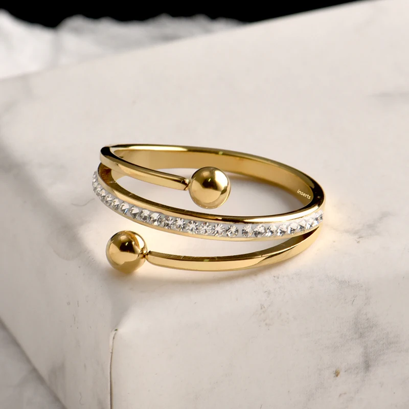 

316L stainless steel fadeless air quality light luxury high sense ring female Sen cold wind niche design personality trend ring