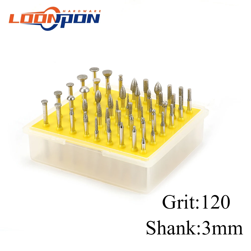 50 шт. алмазный шлифовальный наконечник алмазные Буры для металлообработки камня