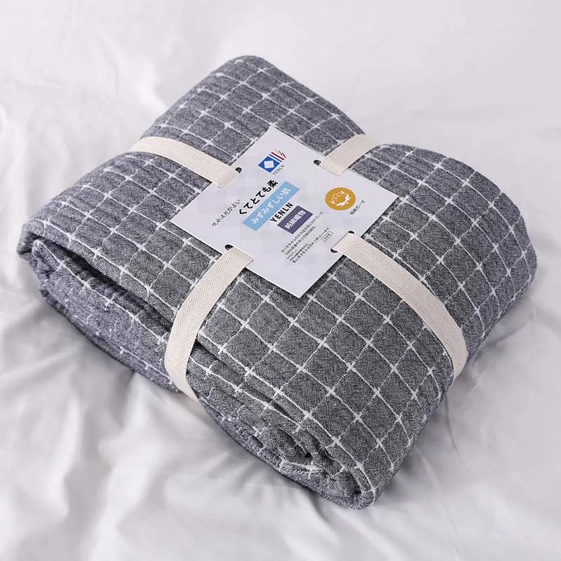 Хлопковое мягкое дешевое одеяло для кровати диван плед офисное покрывало отдыха - Фото №1