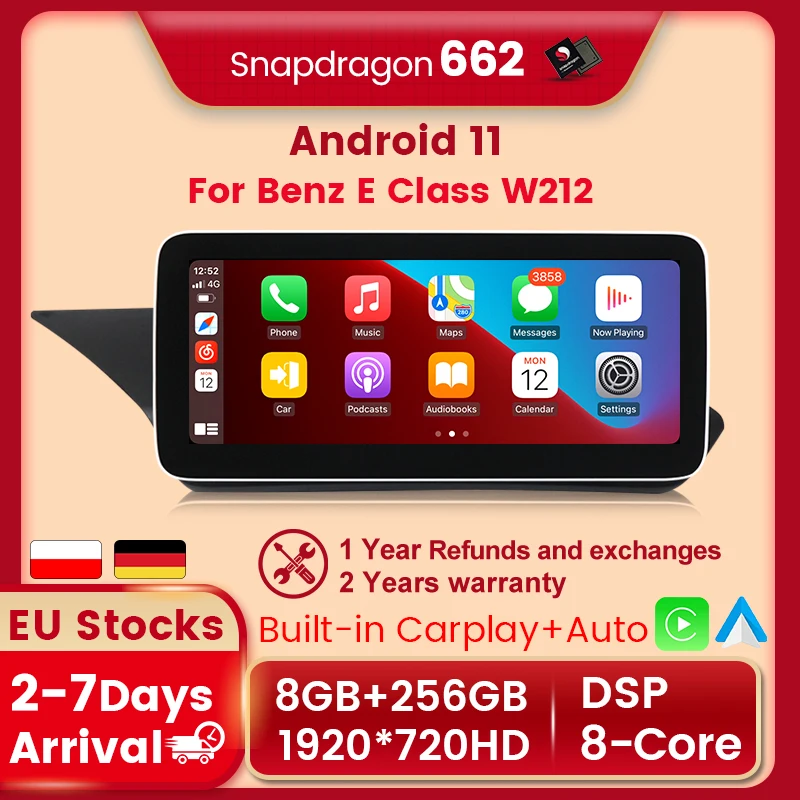 8G 256G Android 11 DSP Автомобильный DVD Радио GPS навигация Мультимедиа для Mercedes Benz E Class W212 E200