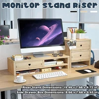 50kg computer monitor riser laptop stand home office drawer storage rack organizer shelf ergonomic tablet monitor holder lapdesk