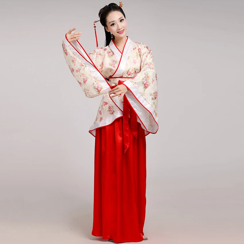 Древнее платье Hanfu Tangsuit традиционная китайская одежда династия элегантный стиль принцессы народный танцевальный костюм праздничная одежда