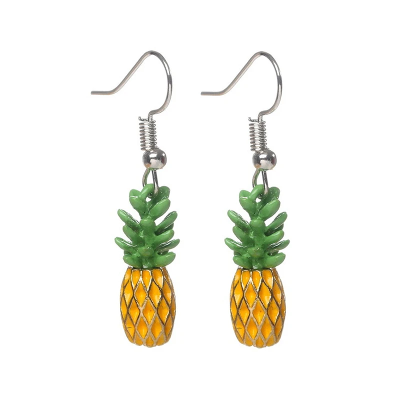 

Cute pineapple pendant necklace shiny girl romantic earrings fashion set jewelry gift