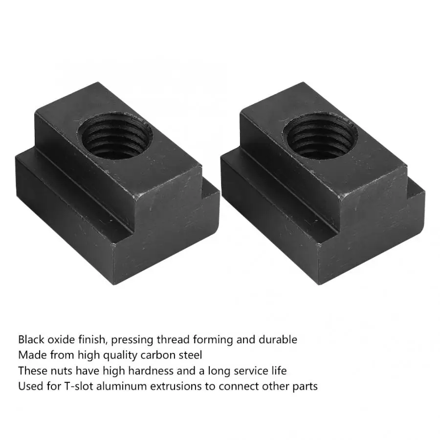 2 шт./компл. Т образными пазами гайка класс черного оксида 8 углерода Сталь t