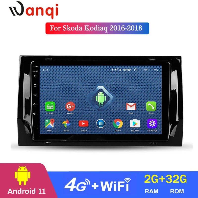 

Wan qi android 11 2 + 32G 2.5D 9-дюймовый сенсорный экран 4G wifi для Skoda Kodiaq 2016 2017 2018 автомобильная dvd gps-навигационная система