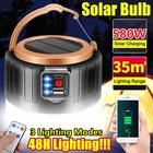 Светодиодный фсветильник для кемпинга на солнечной батарее, портативный супер яркий светильник для аварийного освесветильник, ночного рынка, барбекю, уличный фонарь с дистанционным управлением