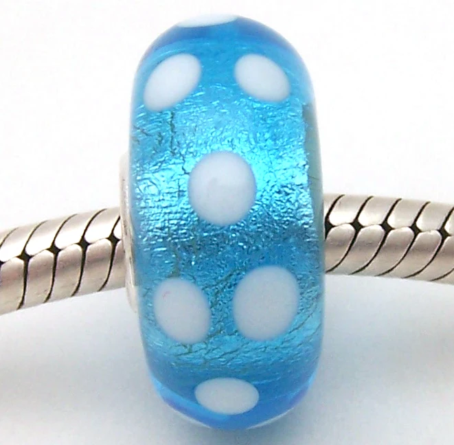 

JG1915 100% стерлингового серебра S925 бусины из муранского стекла подходят для европейских шармов Браслет Подвески diy ювелирные изделия стеклянн...