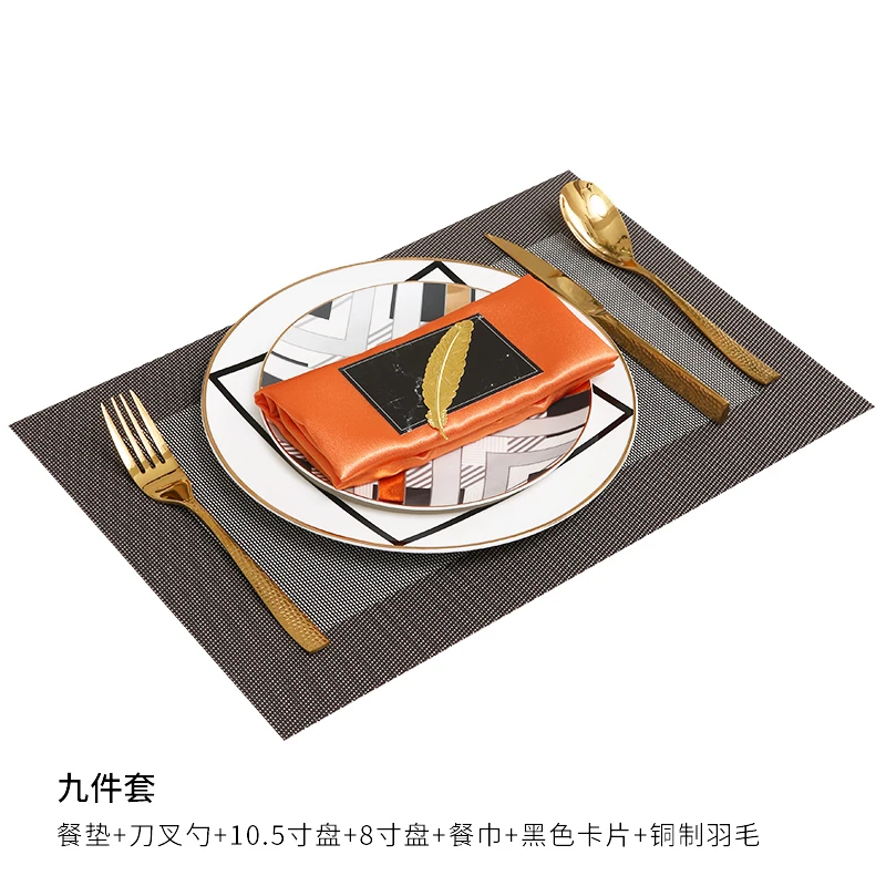 

Europe Ceramic Dishes And Plate Dessert Steak Set Kitchen Dinner Round Plate Sets Vajilla Completa De Platos Tableware BD50PZ