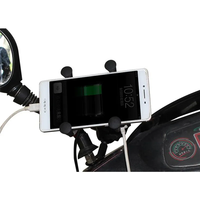 Универсальный руль мотоцикла + зеркало заднего вида держатель мобильного