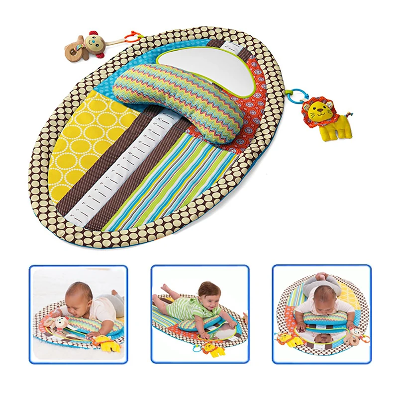 

Tummy Time Activity Play Mat - Ergonomic Plush Pillow - Baby Mirror - Squishy Toys - Changing Pad - Height Measure Chart - Easy
