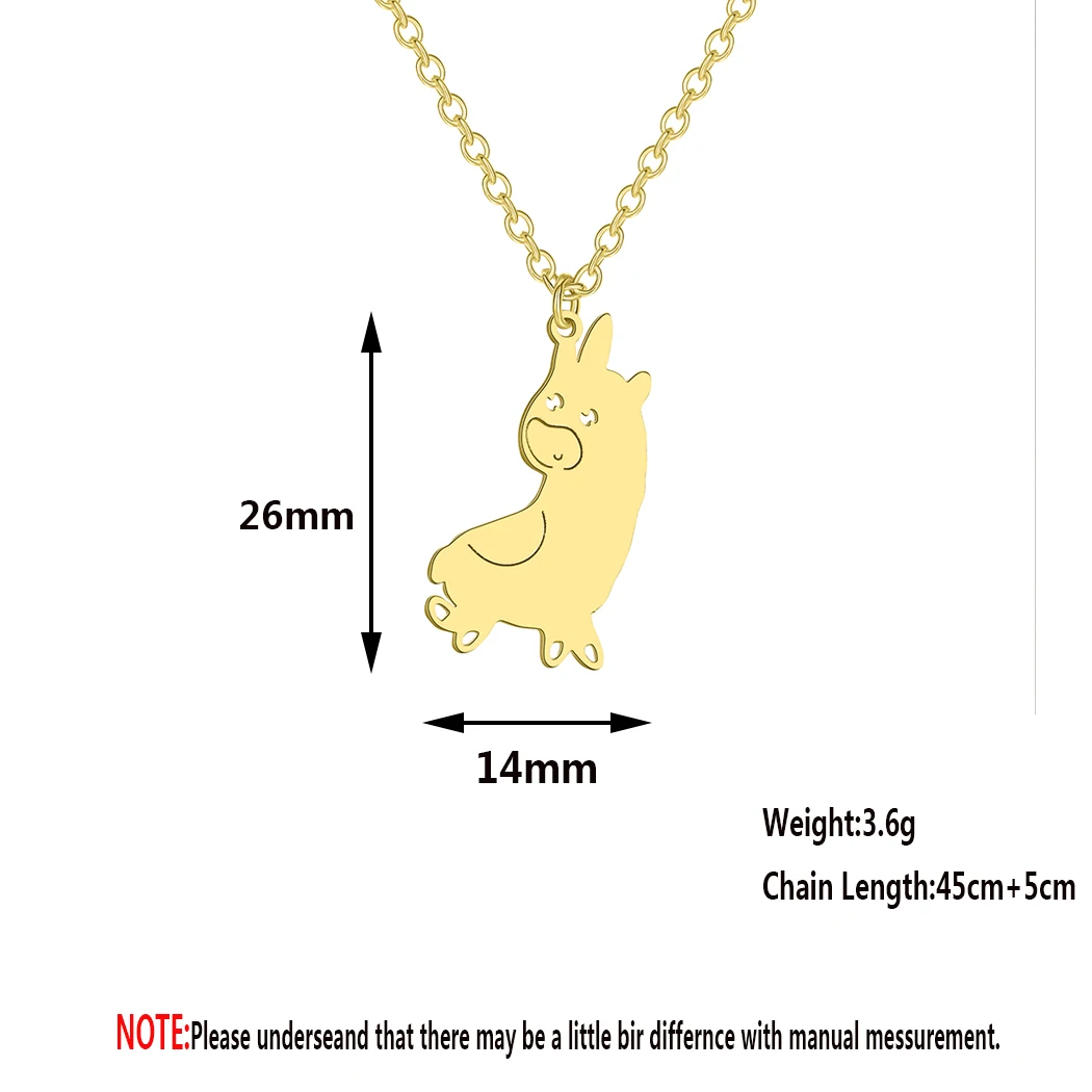 Kinitial Милая Альпака кулон ожерелье модное с лошадью животное и подвески для