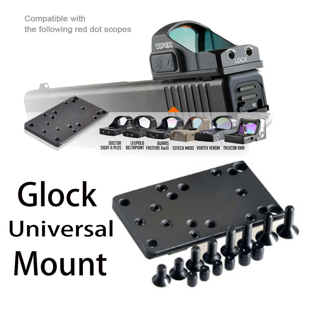 

Tactical Universal Glock Red Dot Rear Sight Mount RMR VENOM MROS Optics Scope Plate Base Hunting Gun Scope Accessories