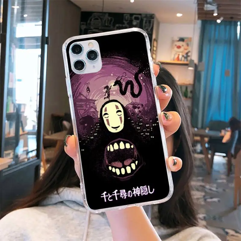 

Anime Spirited Away no Face Man daisy Phone Case Transparent for iPhone 6 7 8 11 12 s mini pro X XS XR MAX Plus se cover shell