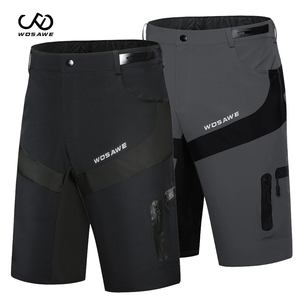 

WOSAWE 2021 Summer Men's Cycling Shorts Loose Soft Breathable Waterproof Racing Downhill MTB Road Mountain Bike Shorts