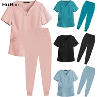 scrubs doctor uniform medical accessories pet shop beauty nursing cleaning short sleeve suit surgical gown women new scrub suit