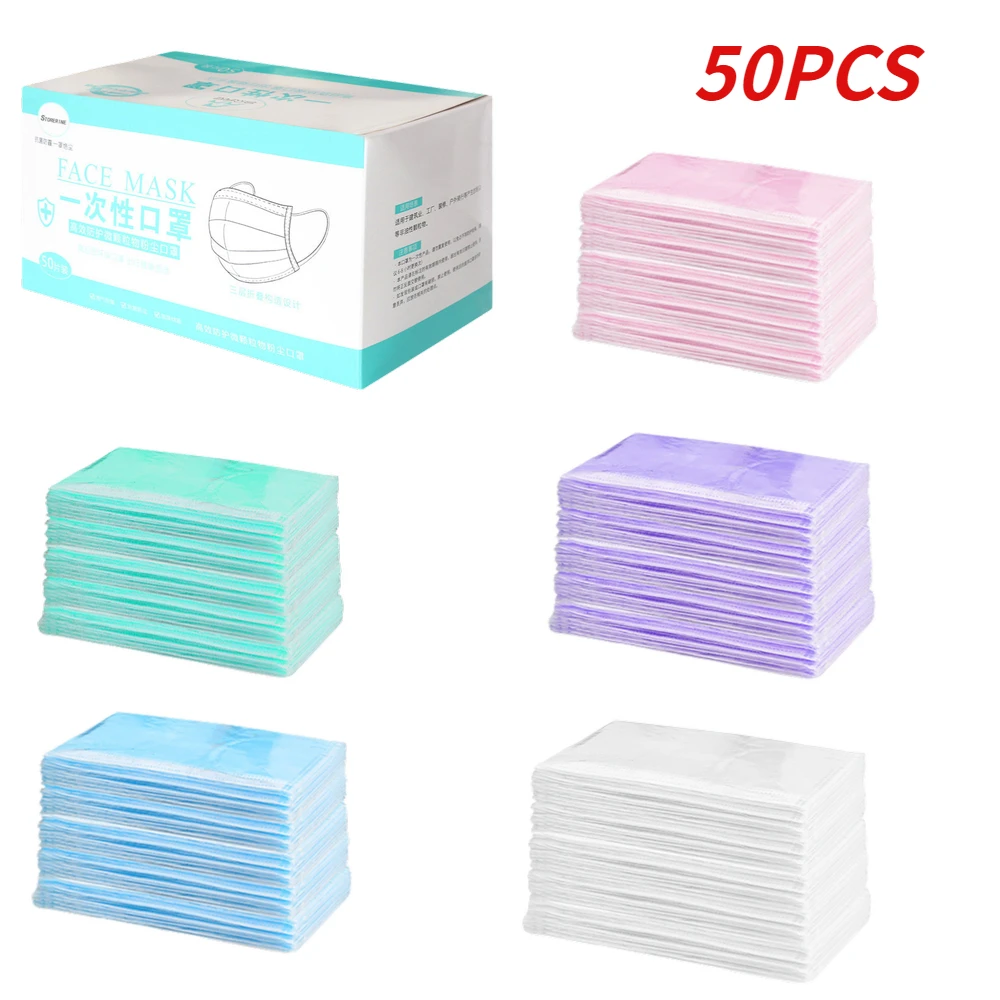 Индивидуальная посылка 50 шт одноразовая Пылезащитная маска PM2.5 ветряной туман