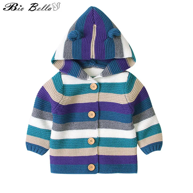 

Радужный детский зимний осенний свитер, вязаный теплый модный свитер для мальчиков и девочек от 0 до 24 месяцев, детские шерстяные пуловеры д...