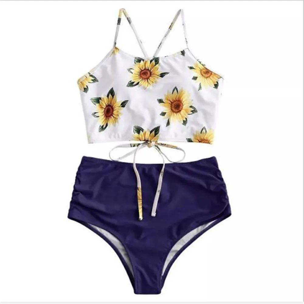 

High Waist Swimsuit 2021 Sexy Bikinis Women Swimwear Vintage High Neck Bikini Set Bathing Suits Swim Wear Biquini Plus Size XL