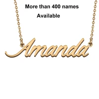 cursive initial letters name necklace for amanda birthday party christmas new year graduation wedding valentine day gift