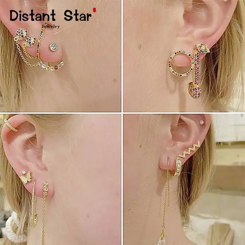 Новые женские серьги с микро покрытием CZ гвоздики радужные медные дьявол глаз