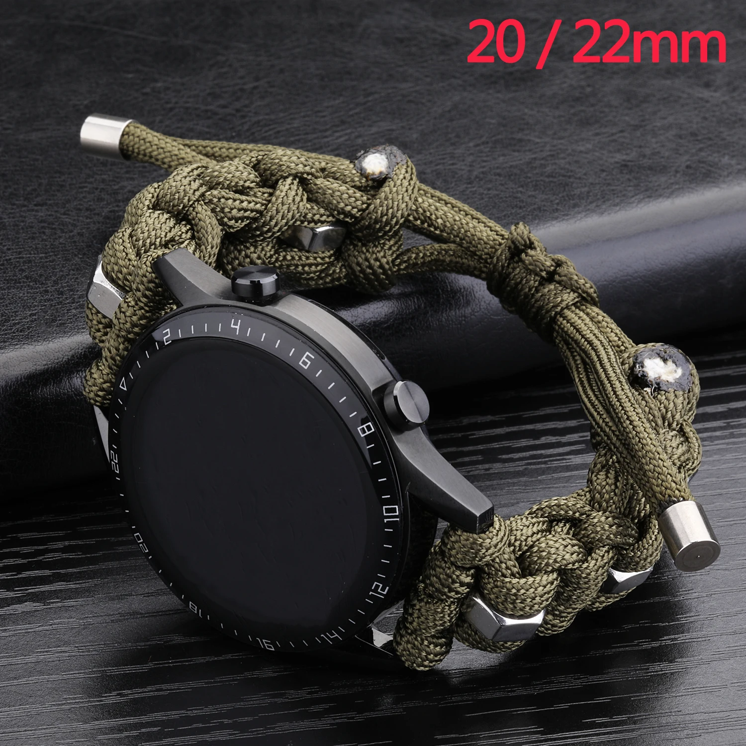 Watchband Nylon Umbrella Rope for Samsung Galaxy Watch 3 41mm Active 2 Band 42mm Bracelet for Huawei GT Strap GT2 46mm Fashion