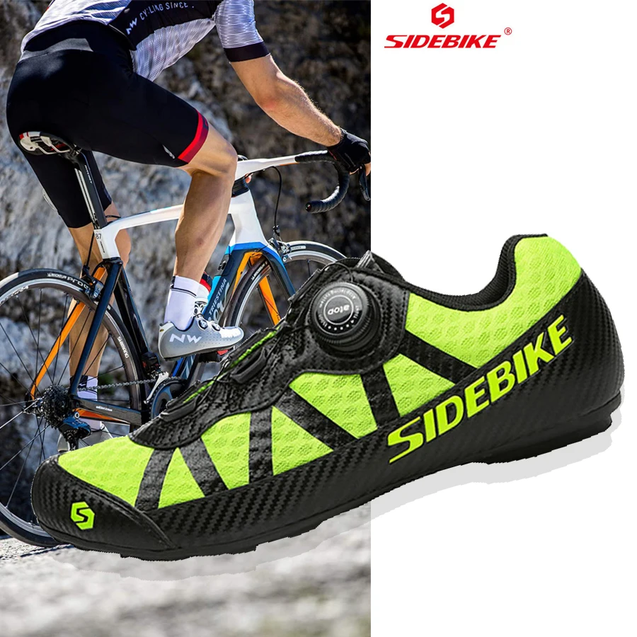 SIDEBIKE New Leisure Bike Cycling Shoes Men Pro Team Mountain Road Bike Shoes Rubber Breathable mtb Bicycle Unlocked Biek Shoes