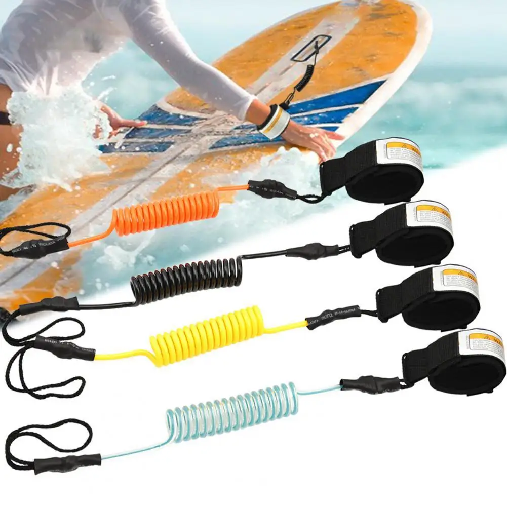 

Coiled Surf Leash Strong Elasticity Quick-release Tab Surfing Supplies Coiled Premium Surf Wrist Leash for Sea paddle board