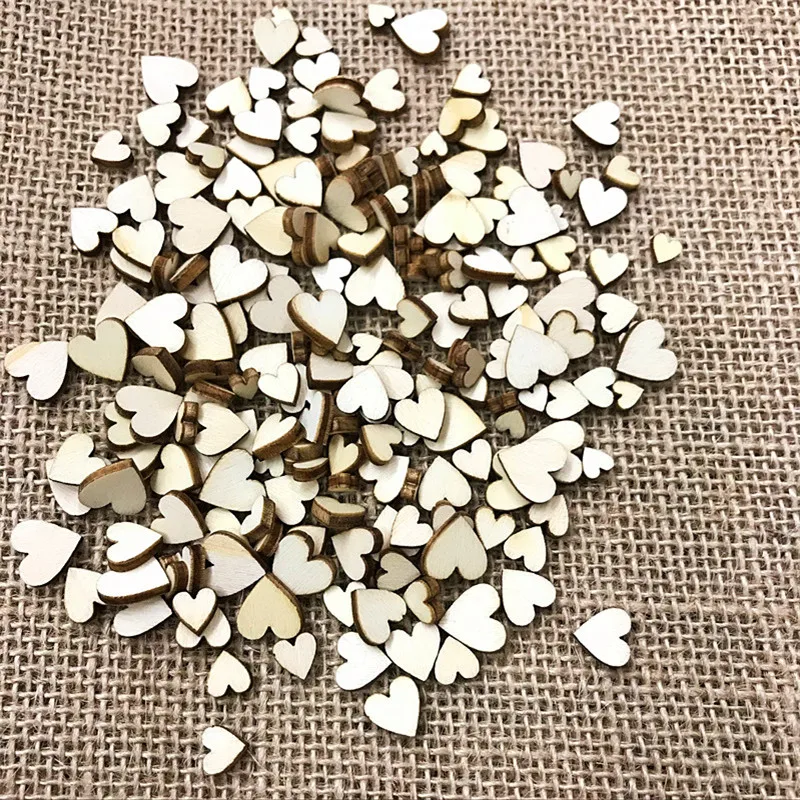 100 шт. креативные деревенские деревянные любовные сердца свадебный стол