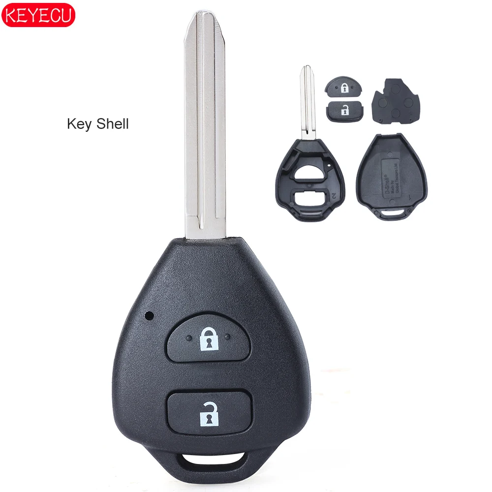 

KEYECU 10 шт. высококачественный чехол для ключа с дистанционным управлением с двумя кнопками TOY43 Blade для Toyota Hilux, Yaris без логотипа