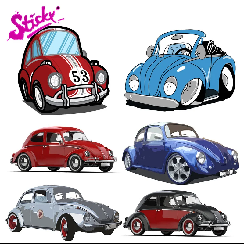 

STICKY Beetle 53 Anime Car Sticker Decal Decor Waterproof Laptop Trunk Windshield PVC Vinyl Stickers