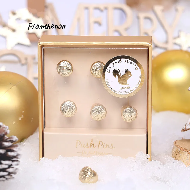 Рождественская форма желудя металлическая кнопка для пальцев пробковая доска