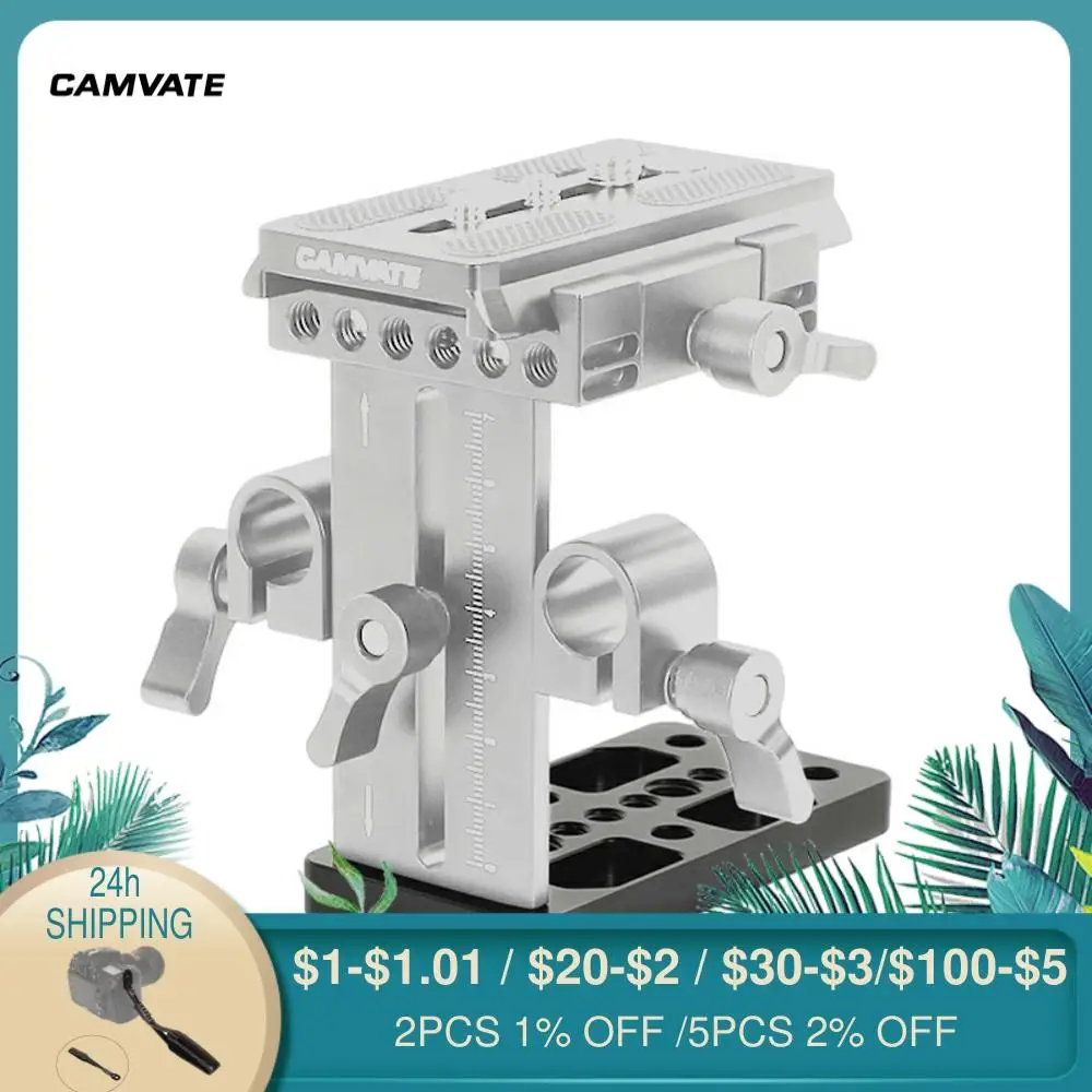 

CAMVATE Cheese Plate /Tripod Mounting Plate With 1/4"-20 & 3/8"-16 Mounting Holes For DSLR Camera Shoulder Mount Rig Support