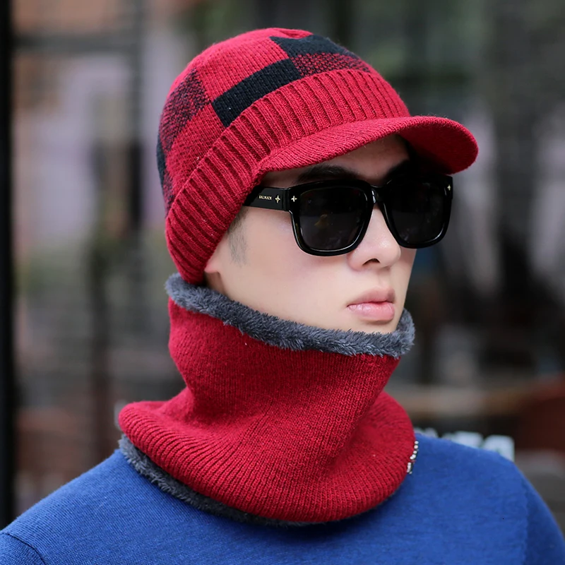 Шапки Skullies мужские зимние шапки для мужчин шарф вязаная шапка женская зимняя шапка мужская Homme Gorro Bonnet бейсболка s